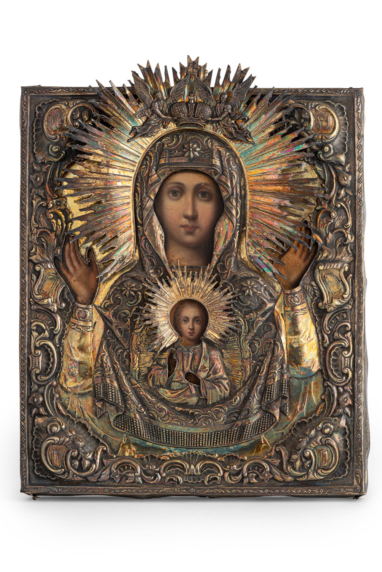 ICONA RUSSA RAFFIGURANTE LA VERGINE DEL SEGNO CON RIZA (1 of 1)