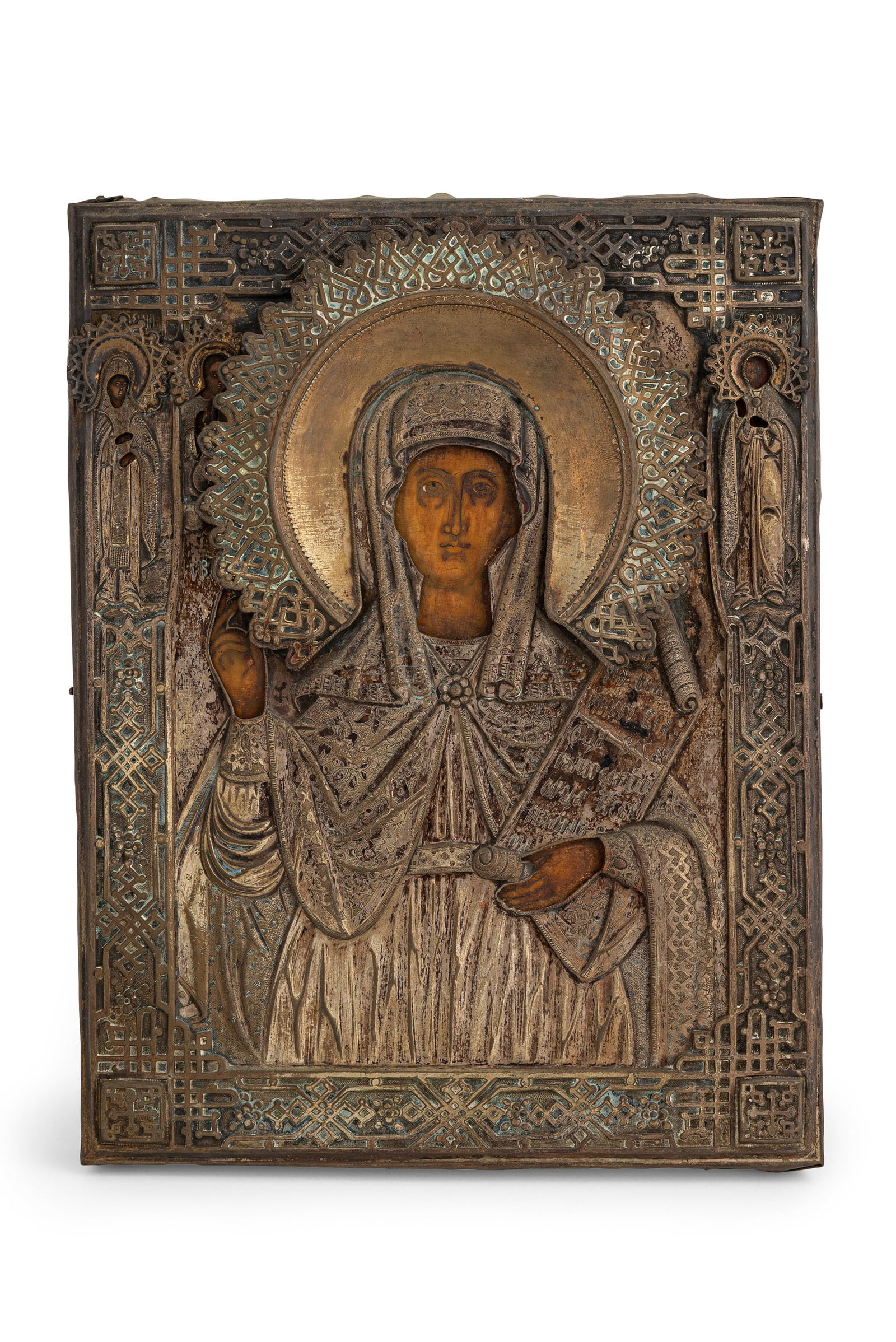 ICONA RUSSA RAFFIGURANTE SANTA PARASCHEVE CON RIZA IN (1 of 1)