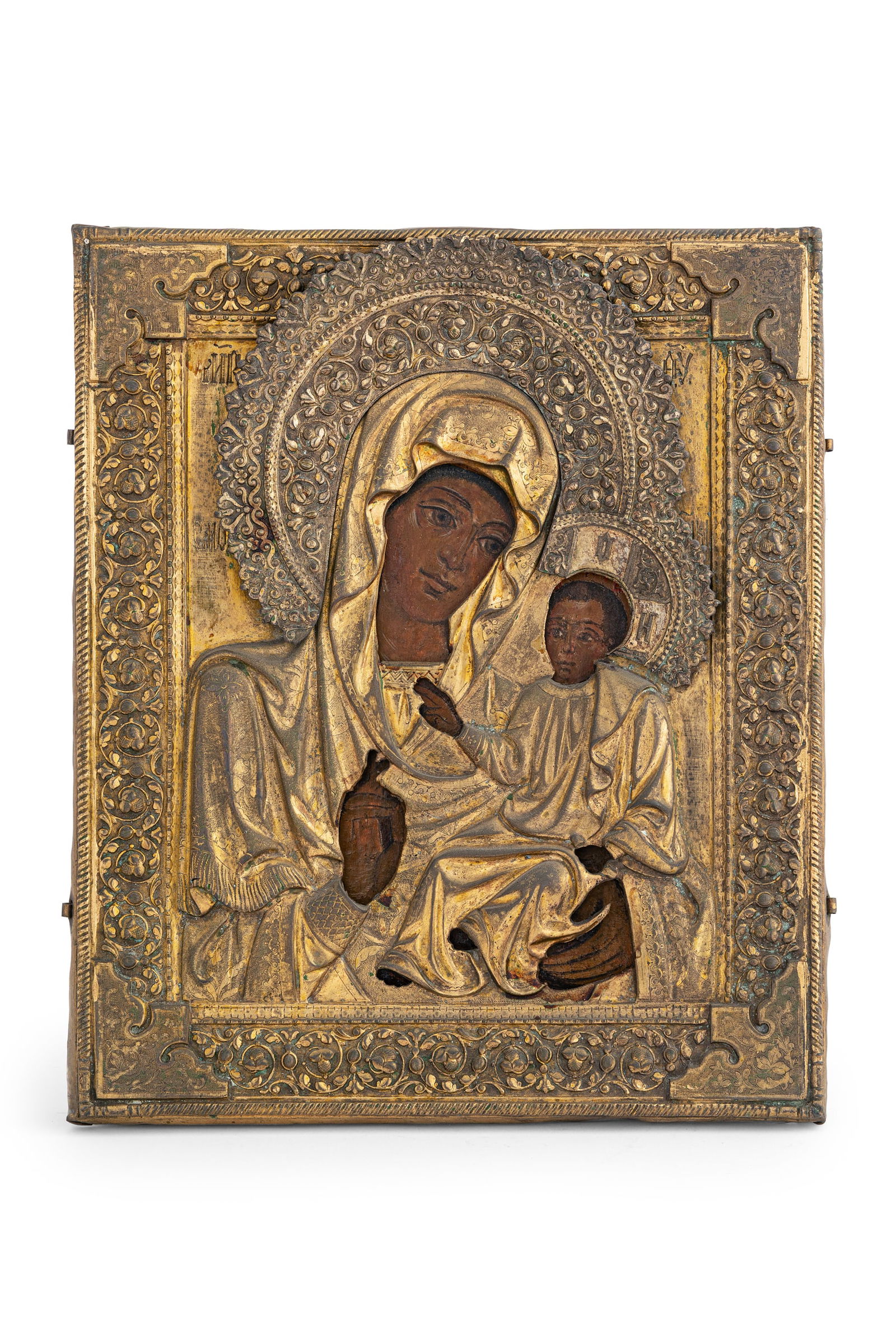 ICONA RUSSA RAFFIGURANTE LA VERGINE ODIGITRIA CON RIZA (1 of 1)