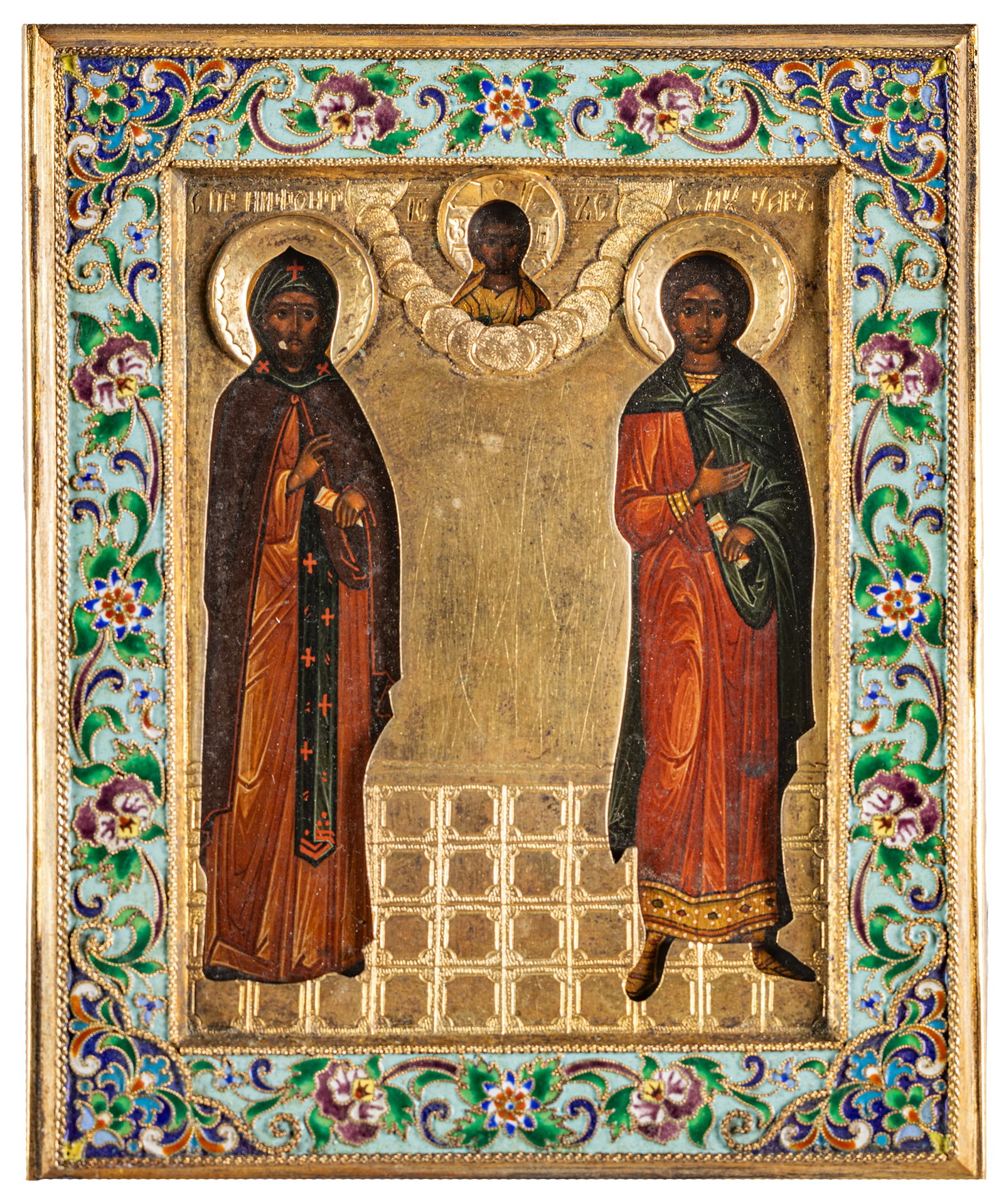 ICONA RUSSA RAFFIGURANTE I SANTI NIFONTE E VARO CON (1 of 3)