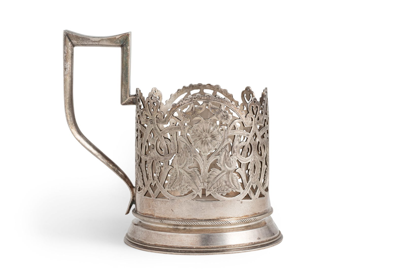 TEA CUP HOLDER IN ARGENTO, MOSCA, CIRCA 1890, ORAFO A. (1 of 1)