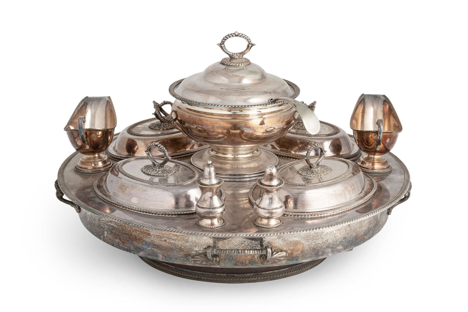 LAZY SUSAN IN SILVER PLATED, SHEFFIELD, INIZI DEL XX (1 of 3)