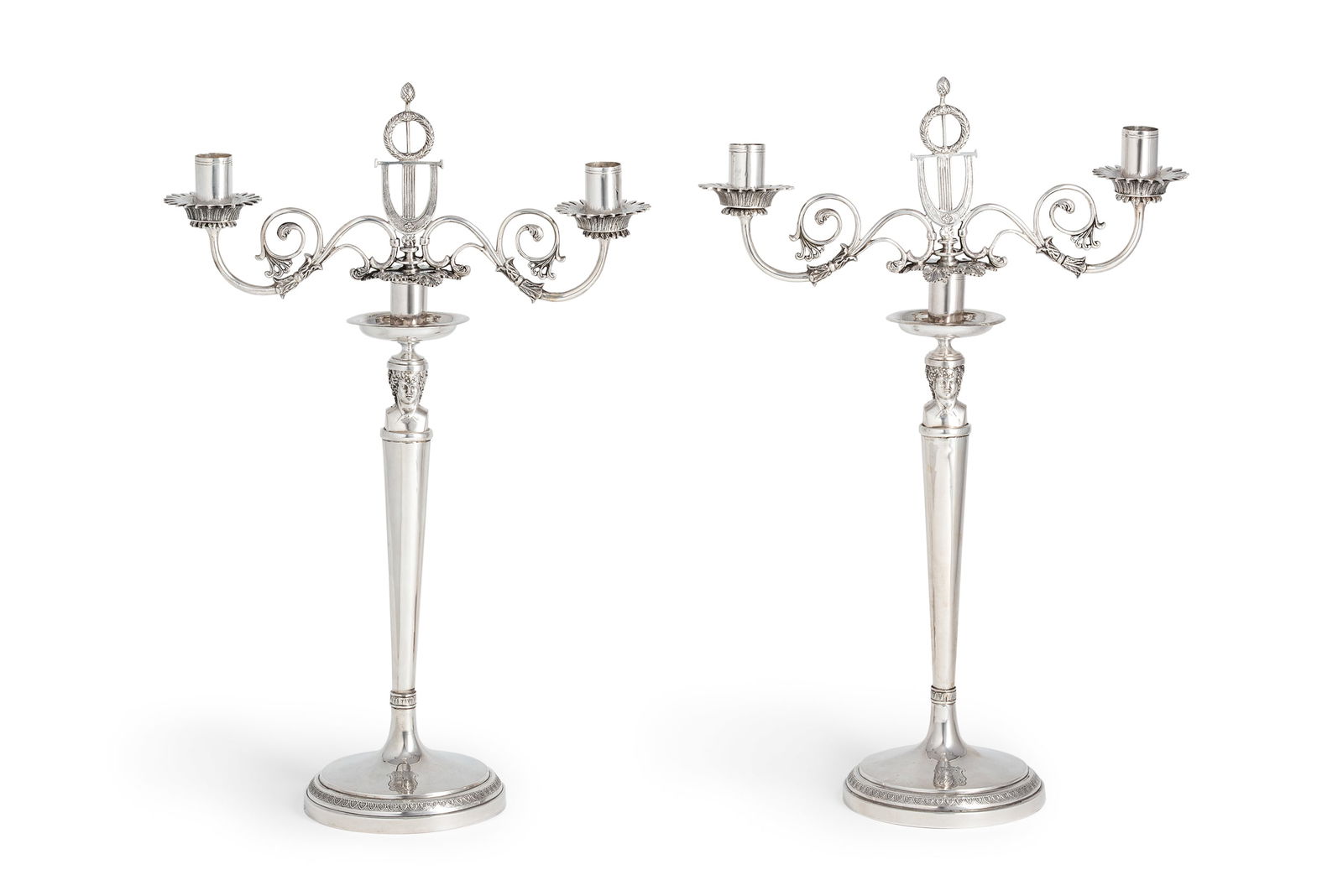 COPPIA DI DOPPIERI IN ARGENTO, ROMA, XIX SECOLO, ORAFO (1 of 4)