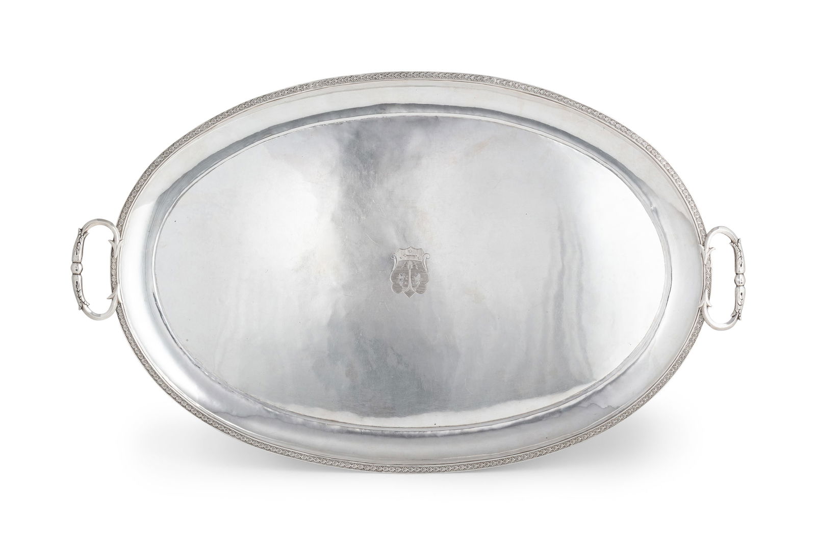 VASSOIO A DUE MANICI IN ARGENTO, ROMA, XIX SECOLO, (1 of 2)