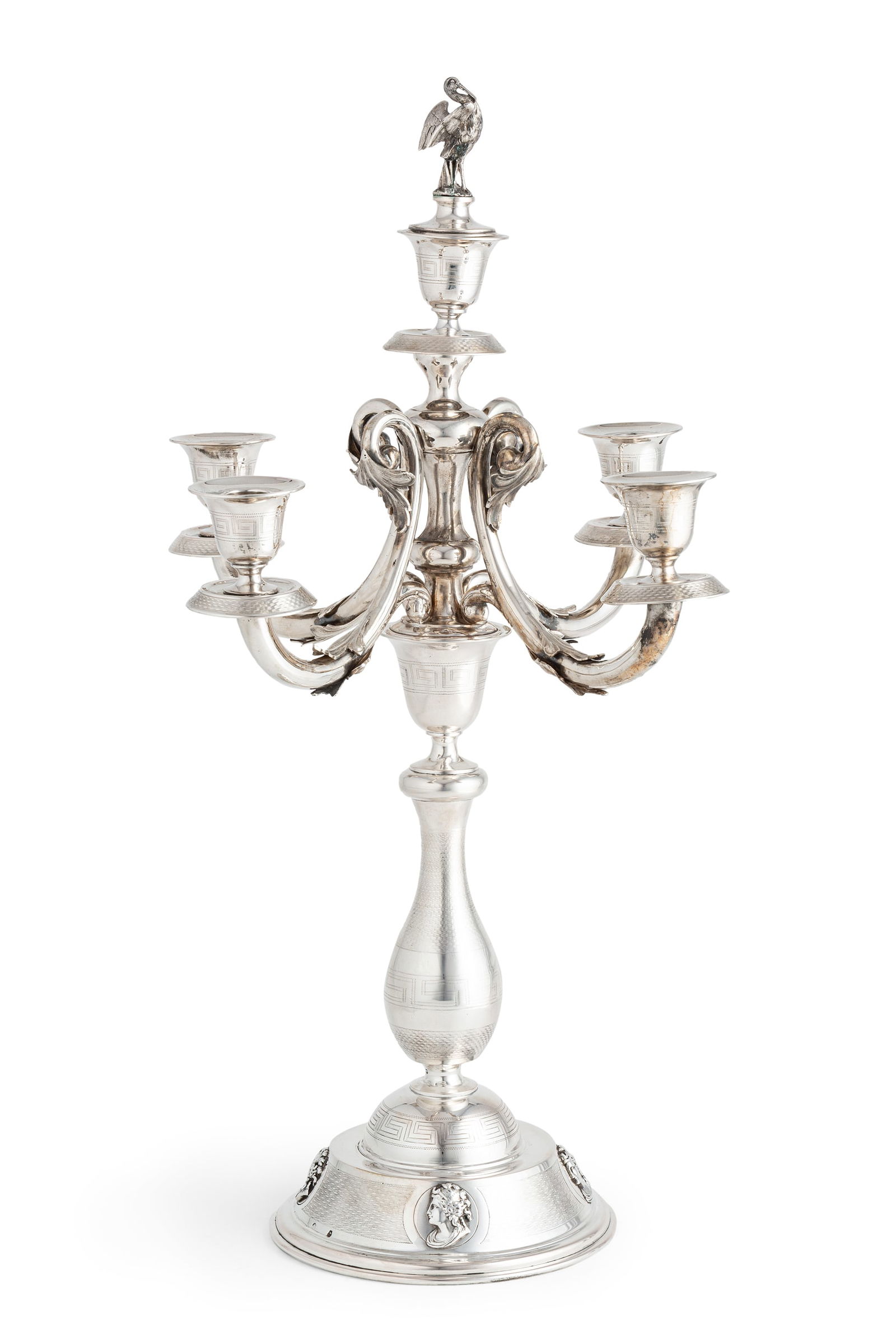CANDELABRO IN ARGENTO A CINQUE LUCI, AUSTRIA, XIX-XX (1 of 2)