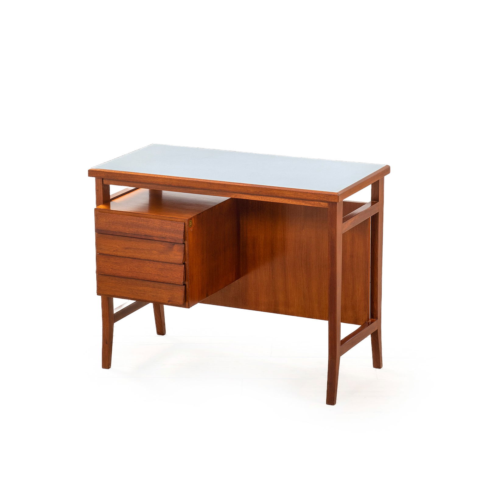 GIO PONTI (ATTRIB. A): Scrittoio. Legno , formica. Produzione Schirolli anni '50. cm 71x90x50 A DESK ATTRIBUTED TO G. PONTI Buone condizioni. Righe, graffi, segni di usura, trascurabili mancanze, vecchi restauri poco visibi