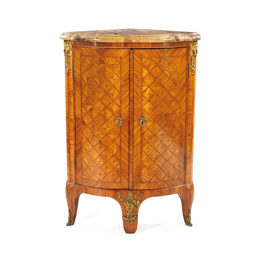 ANGOLIERA IMPIALLACCIATA IN LEGNI VARI, FRANCIA, XIX (1 of 3)