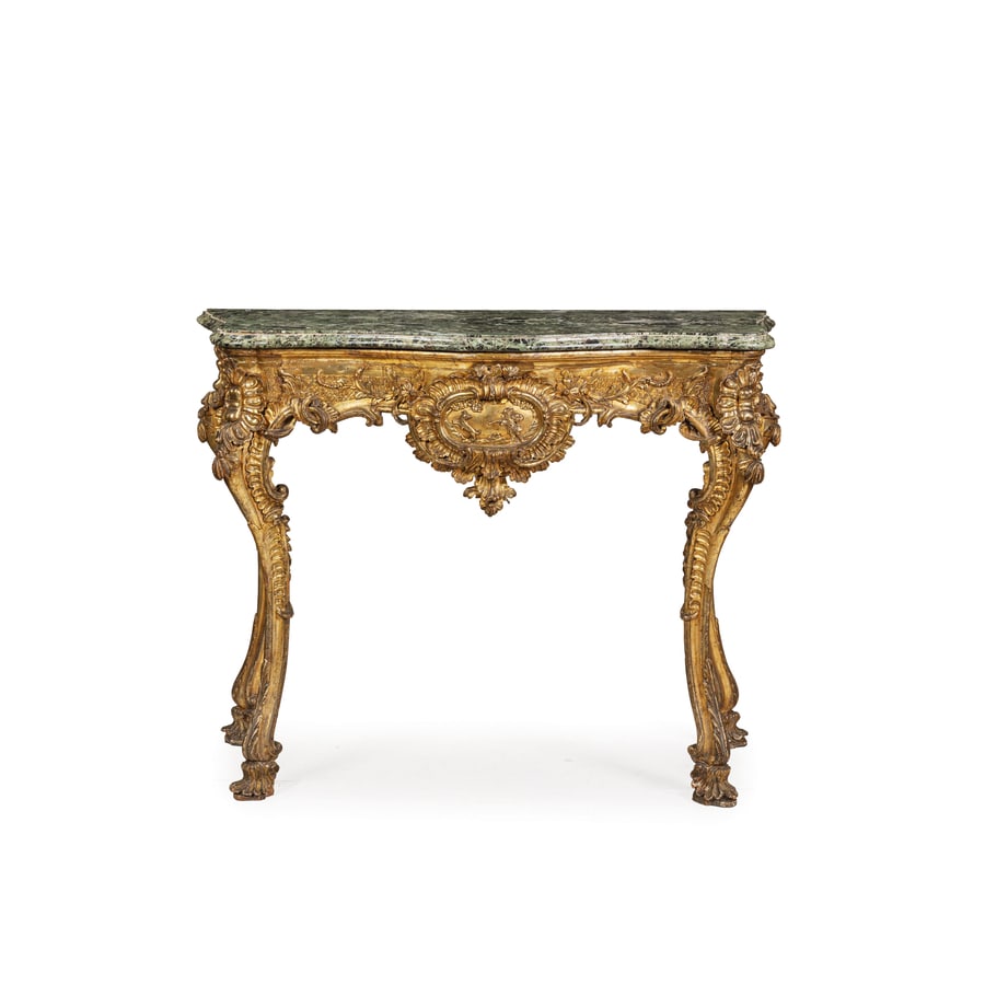 COPPIA DI CONSOLE IN LEGNO INTAGLIATO E DORATO A (1 of 6)