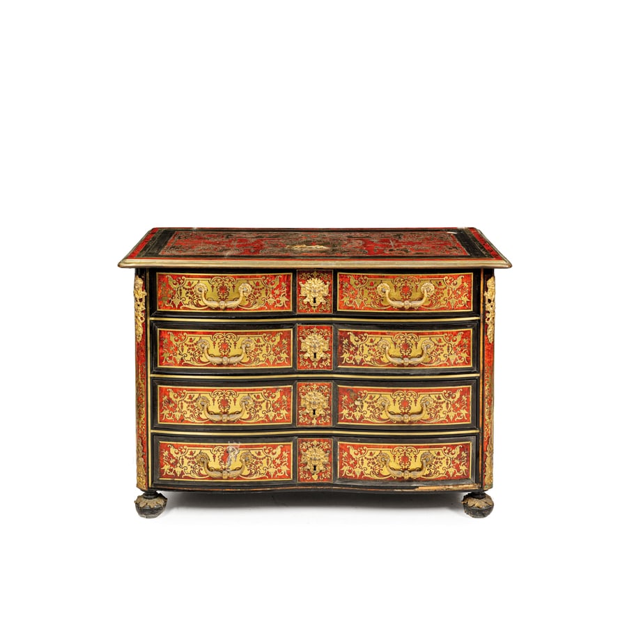 CASSETTONE IN LEGNO EBANIZZATO E METALLO DORATO, (1 of 6)