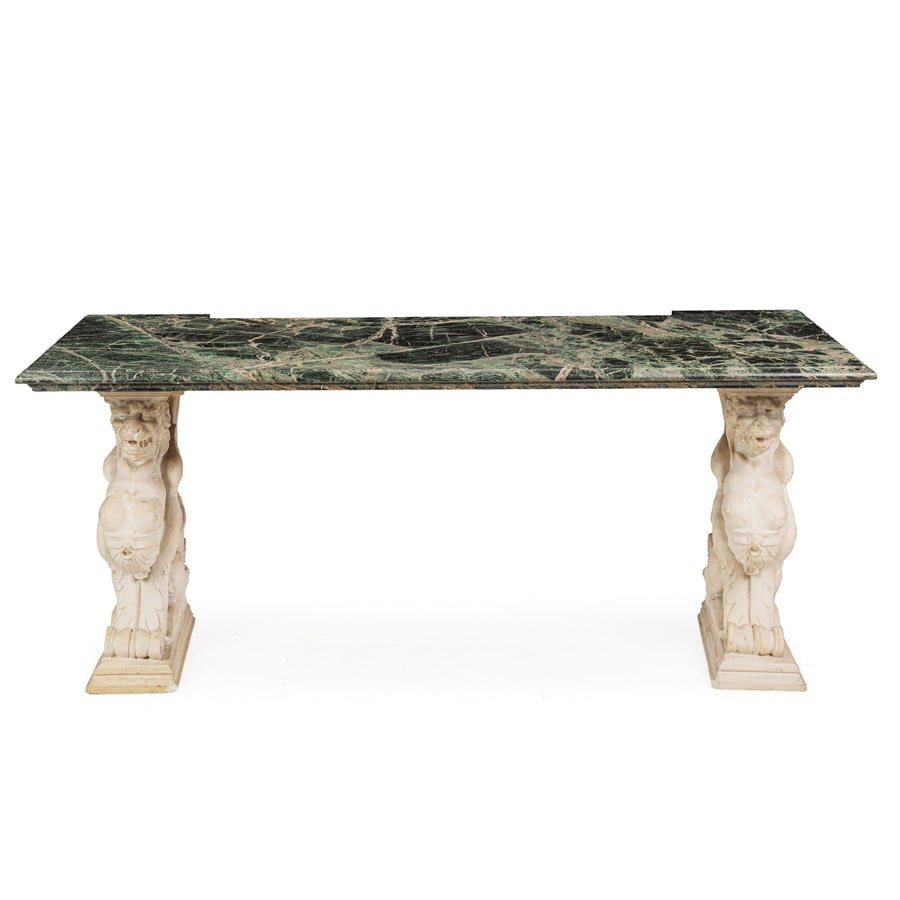 GRANDE TAVOLO CONSOLE IN MARMI DIVERSI, XIX-XX SECOLO (1 of 5)