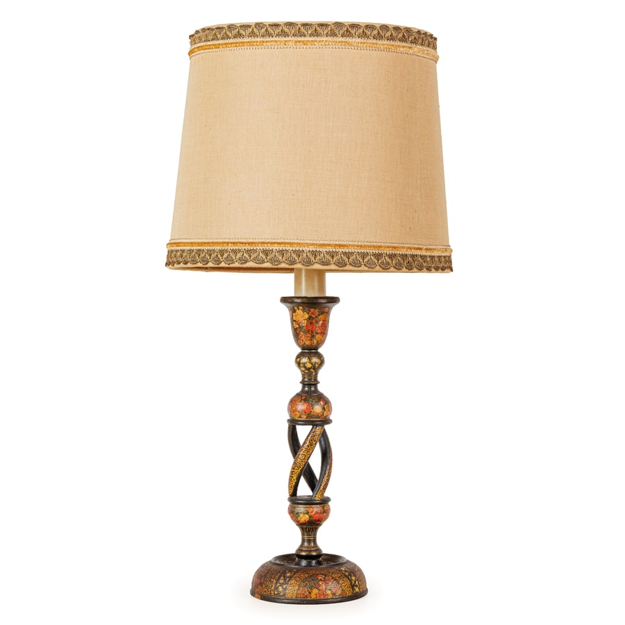 COPPIA DI LAMPADE DA TAVOLO IN LEGNO DIPINTO, XIX (1 of 2)