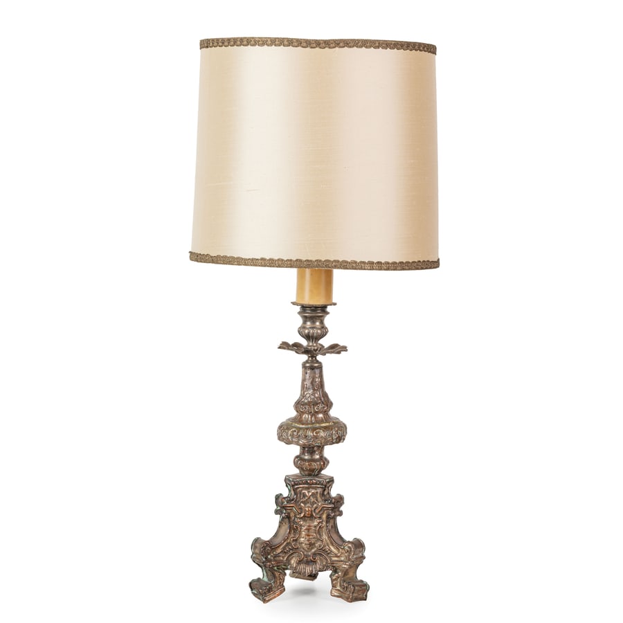 TORCIERE IN METALLO ARGENTATO, XIX SECOLO (1 of 2)