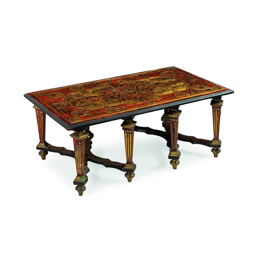 TAVOLO IN LEGNO EBANIZZATO, TARTARUGA E METALLO (1 of 3)