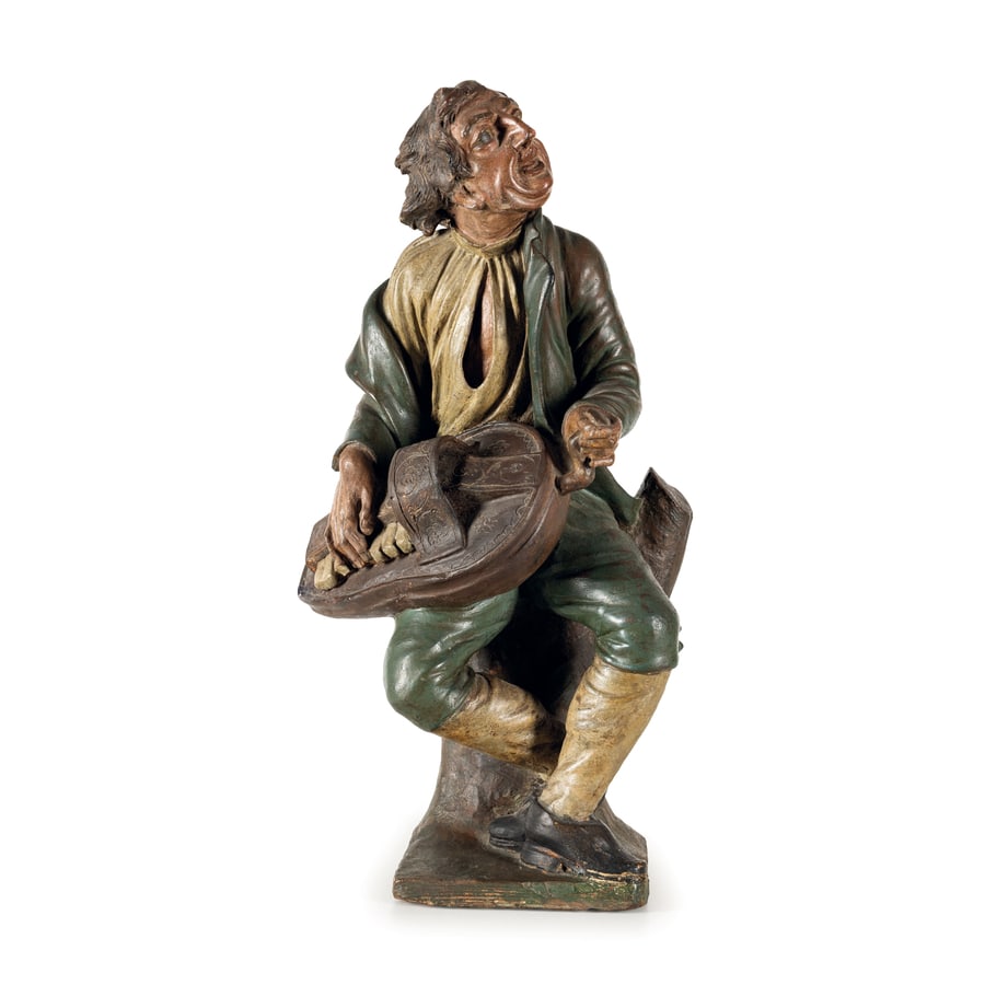 COPPIA DI FIGURE IN TERRACOTTA DIPINTA, XVIII-XIX (1 of 3)