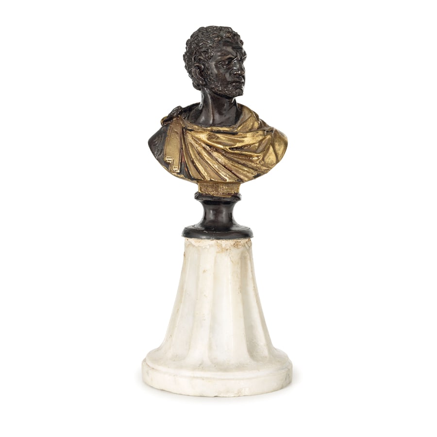 PICCOLA SCULTURA IN METALLO BRUNITO E DORATO, XIX (1 of 1)