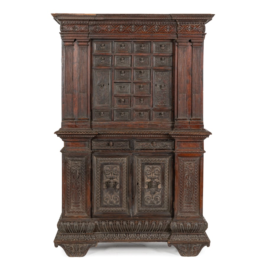 STIPO CREDENZA A DUE CORPI IN LEGNO DI NOCE (1 of 5)