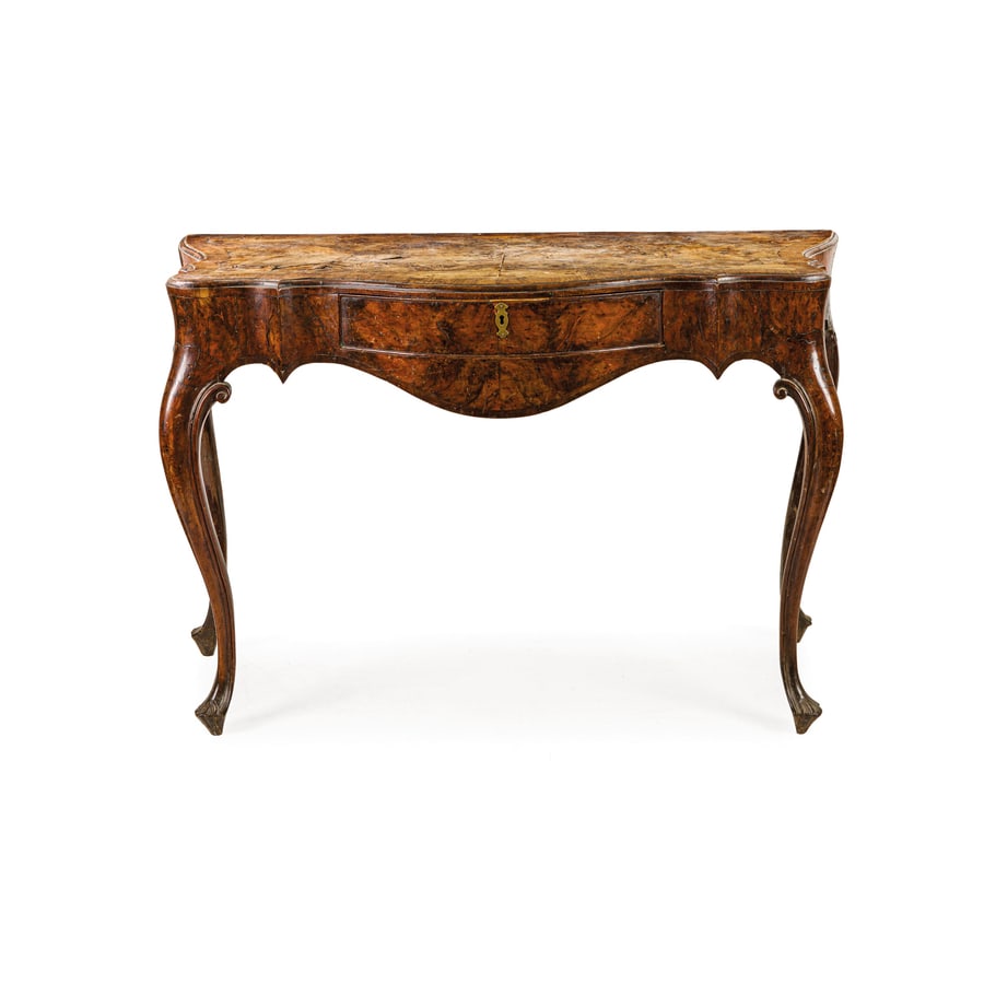 CONSOLLE IN LEGNO E RADICA DI NOCE, XVIII SECOLO (1 of 3)