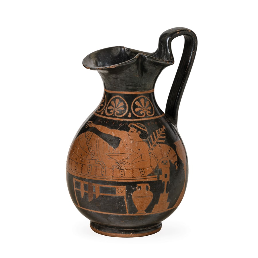 VERSATOIO IN TERRACOTTA DIPINTA, XX SECOLO (1 of 3)