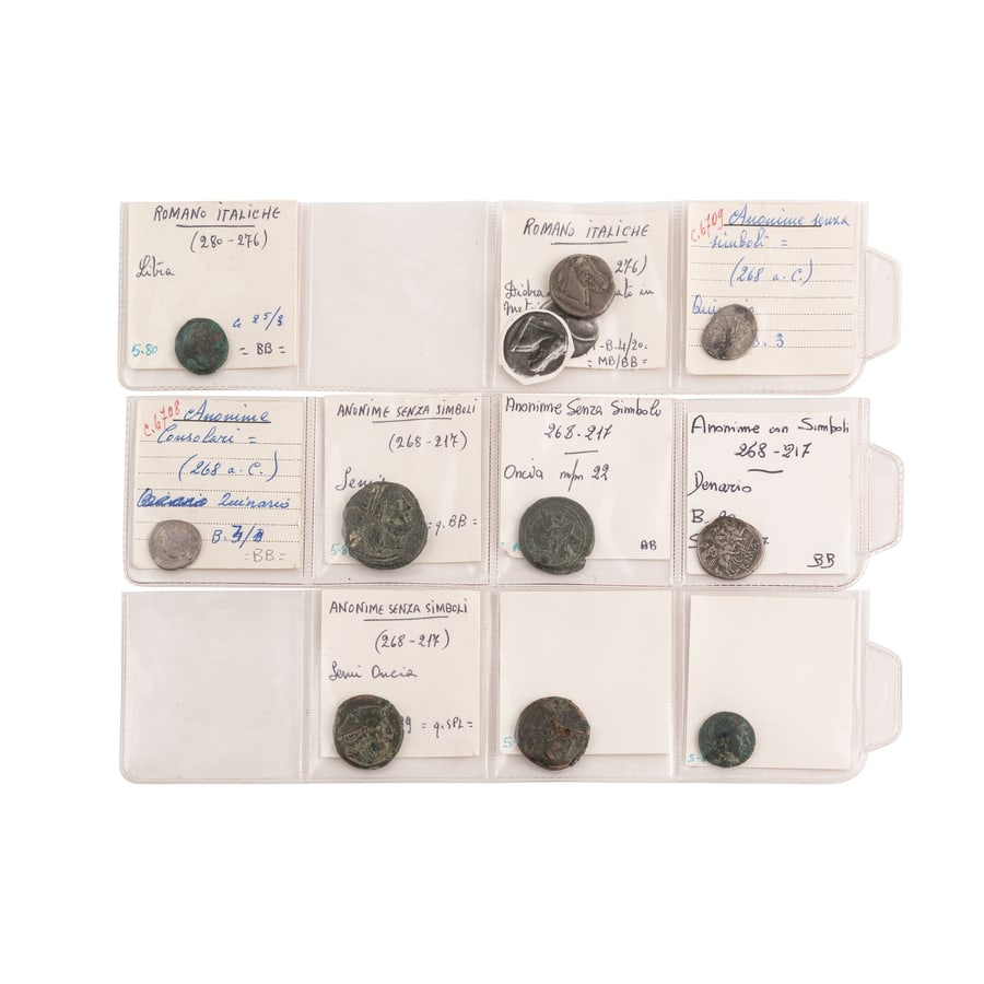 MONETE ROMANE REPUBBLICANE. INTERESSANTE COLLEZIONE DI: 94 MONETE CON BUONA PRESENZA DI DENARII Lotto di grande interesse per studioso e collezionista, da esaminare con molta attenzione. Spedizione limitata all'Italia Domestic shipping only (Italy) Proveni