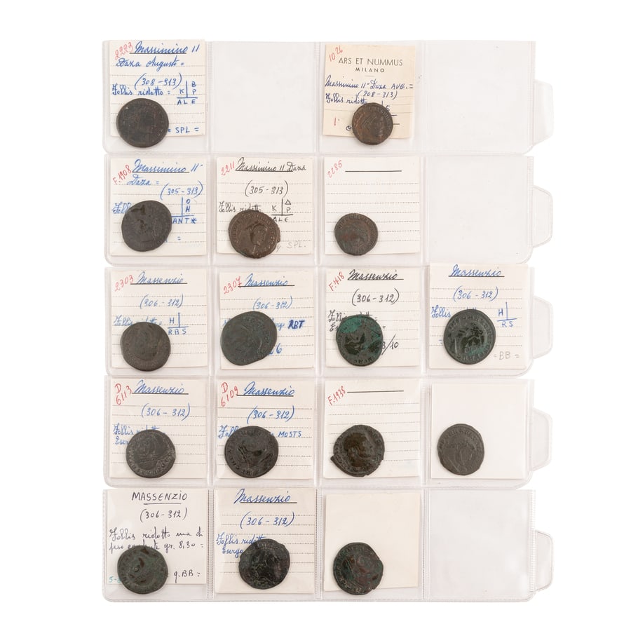 MONETE ROMANE IMPERIALI. COLLEZIONE DI 123 MONETE DEL: IV SECOLO, FOLLIS E FOLLIS RIDOTTI Lotto di grande interesse per studioso e collezionista, da esaminare con molta attenzione. Spedizione limitata all'Italia Domestic shipping only (Italy) Provenienza:
