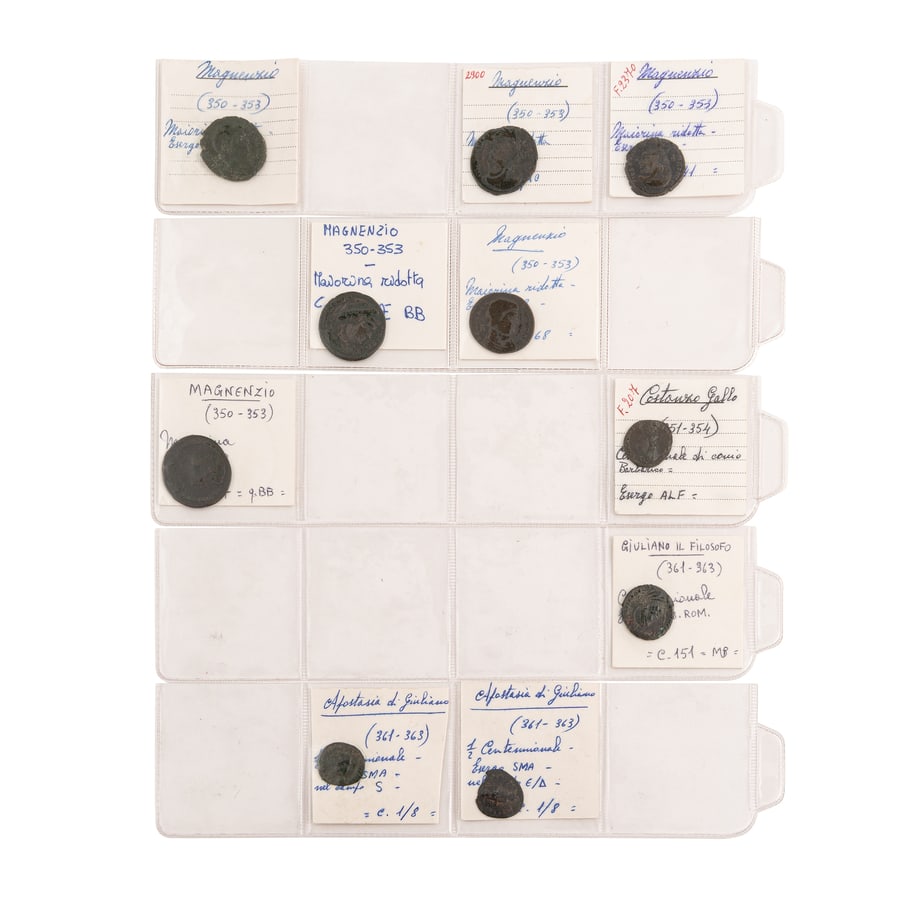 MONETE ROMANE IMPERIALI. COLLEZIONE DI 129 MONETE DAL: IV AL VI SECOLO. Sono presenti anche esemplari dei Vandali e monete barbariche. Lotto di grande interesse per studioso e collezionista, da esaminare con molta attenzione. Spedizione limitata all'Itali