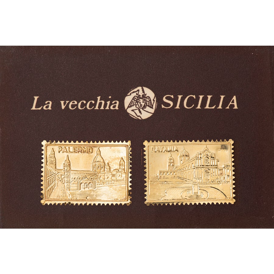 MEDAGLIE E VARIE. DUE PLACCHE IN ORO RIPRODUCENTI (1 of 1)