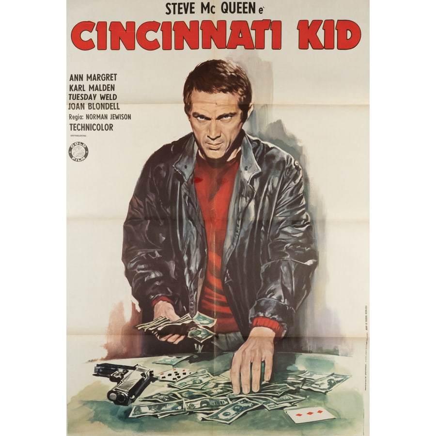 'Cincinnati Kid' [Steve McQueen]: Edizione Italiana, 1974 Edito Grafopress, Roma Formato 2F [h 140 x L 100 cm] Status Report B