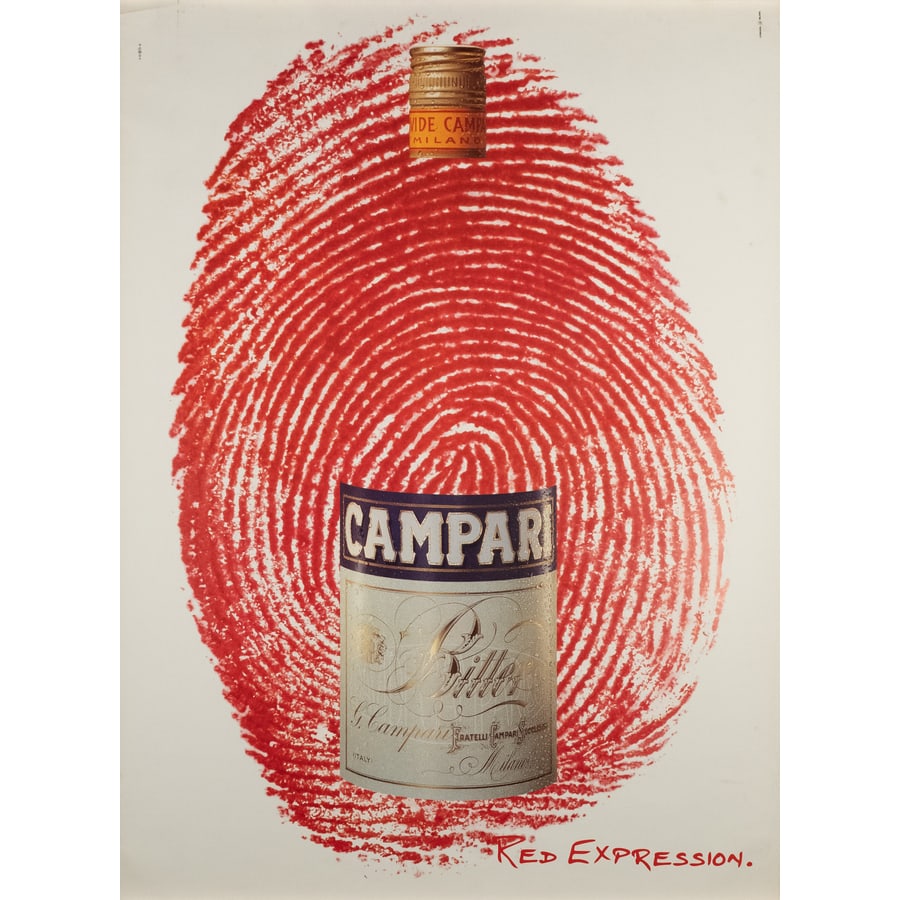 'Campari' [Dalla Serie Red]: [Red Expression] Manifesto Bi-Facciale Offset [Non Telato] Advertising Campari Misure h 140 x L 100 cm Status Report B/A *** Manifesto di Recupero da 'Scroller o Scrolling Billboards' [o cartelloni a
