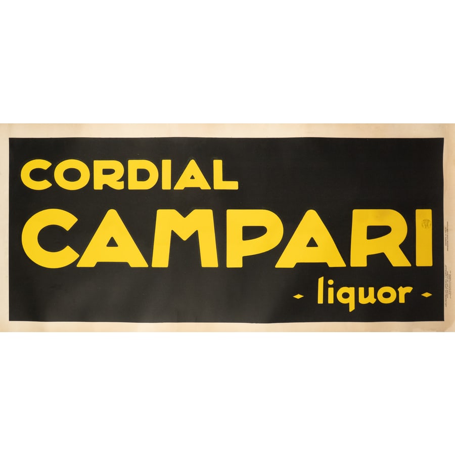 'Cordial Campari Liquor': Banner Litografia [Telato] by Cappiello Leonetto Edito Les Nouvelles Affiches de Cappiello SA, Torino-Parigi Epoca 1925 ca. Misure h 68 x L 150 cm Status Report B/A