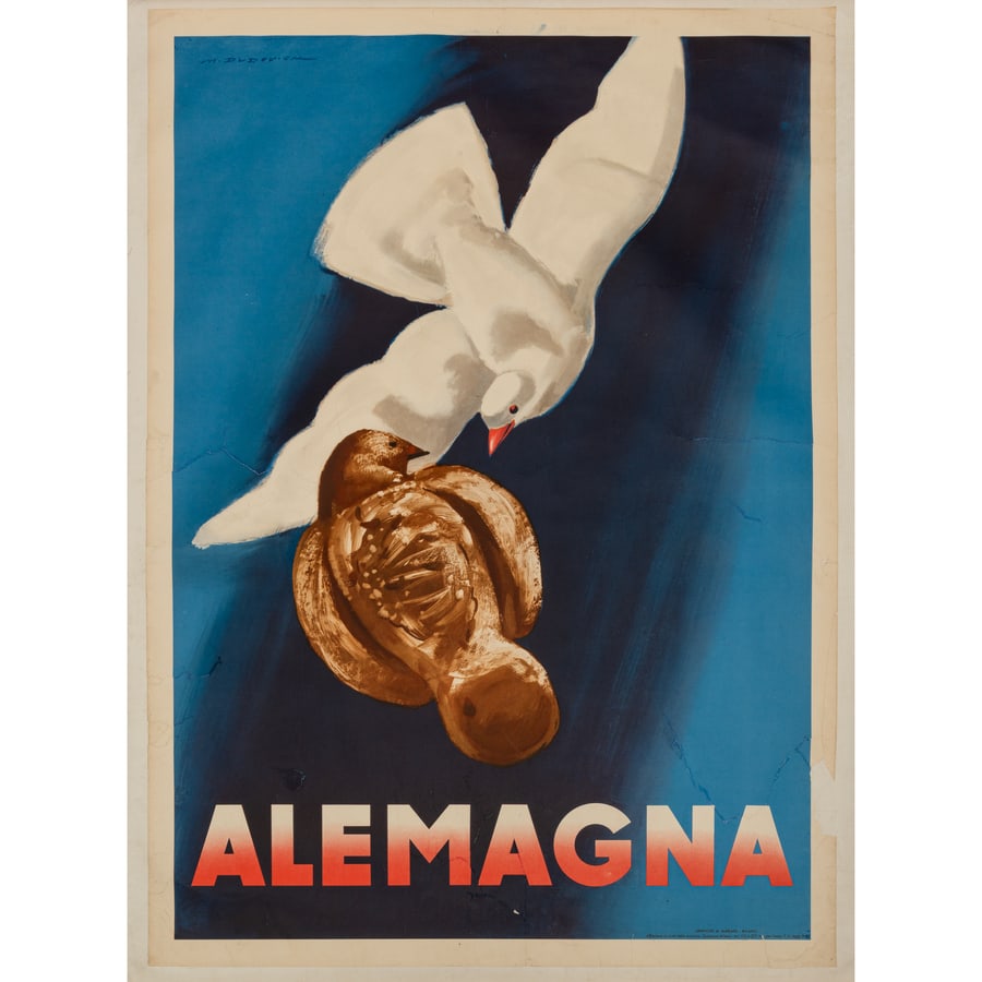 'Alemagna': Manifesto Offset [Telato] by Dudovich Marcello Edito Grafiche A. Mariani, Milano Epoca 1950 ca. Misure h 140 x L 100 cm Status Report B-