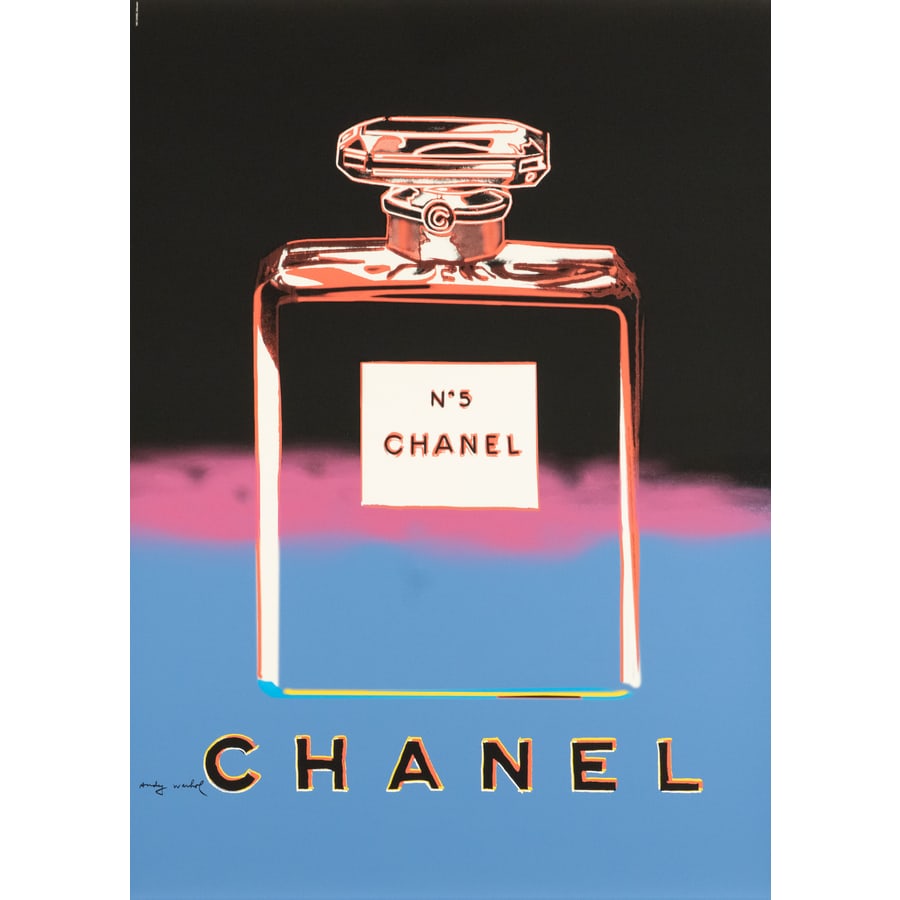 'Chanel' [Violet]: Manifesto Ornamentale Serigrafia by Warhol Andy [After] Epoca Anni 2000 Misure h 100 x L 70 cm [Formato 1F] Condizioni A