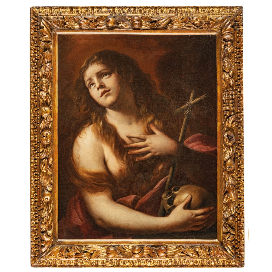 FEDERICO BIANCHI: (Milano, 1635 - 1719) Maddalena Olio su tela, cm 77,5X63,4 Provenienza: Milano, collezione privata Federico Bianchi si formò nella bottega di Ercole Procaccini il giovane (Milano, 1605 ; 1680) e 