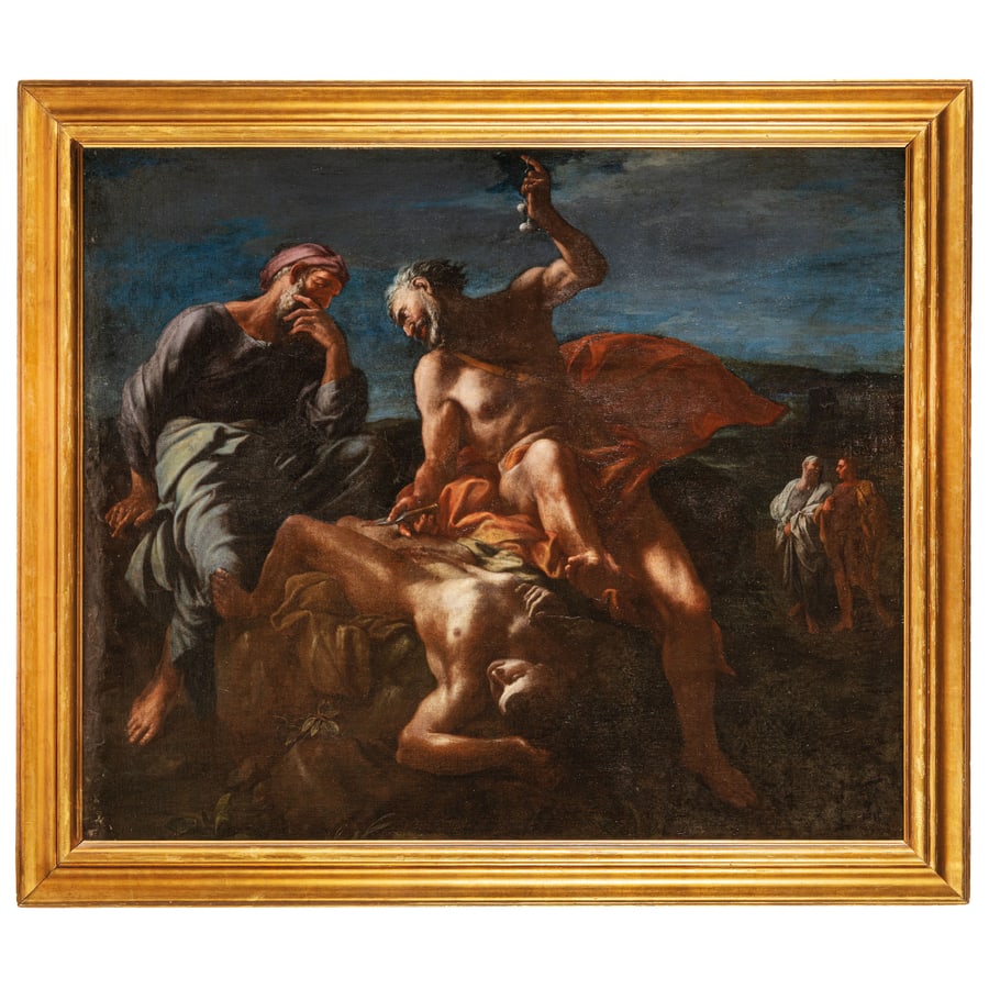 DANIEL SEITER: (Vienna, 1642 o 1647 - Torino, 1705) Scena mitologica Olio su tela, cm 127X150,5 Il dipinto presenta eloquenti affinità con le opere mature di Daniel Seiter, artista che iniziò la sua carrie