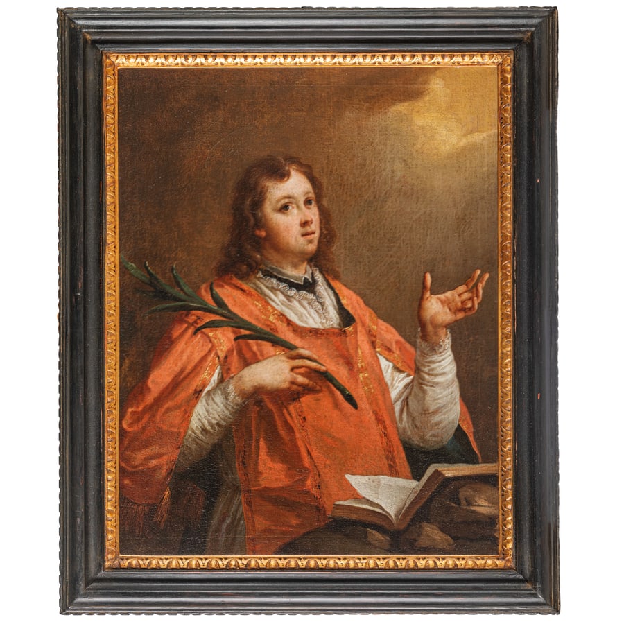 SEBASTIANO CONCA (attr. a): (Gaeta, 1680 - Napoli, 1764) Santo diacono Olio su tela, cm 64X50 Provenienza: Collezione privata Il dipinto reca un'attribuzione collezionistica a Sebastiano Conca che condividiamo prendendo atto