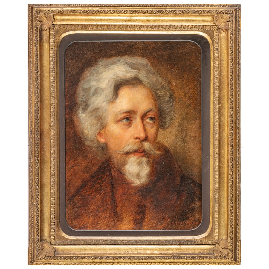 PITTORE DEL XIX SECOLO: Ritratto d'uomo Firmato in basso a destra Olio su tela, cm 48X37,5 Provenienza: Collezione privata