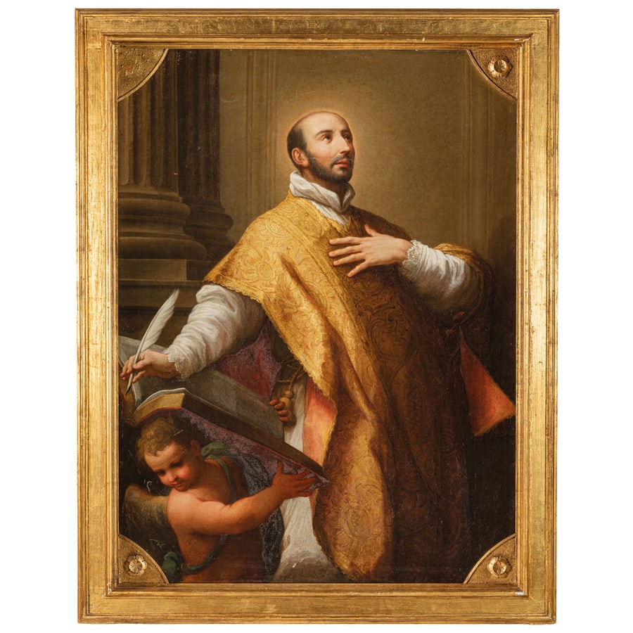 SEBASTIANO CONCA (?): (Gaeta, 1680 - Napoli, 1764) San Filippo Neri Olio su tela, cm 148,5X112 Provenienza: Mercato antiquario (2011) Monaco, Hampel, 8 dicembre 2022, lotto n. 400 (come Sebastiano Conca) Bibliografia: G. B