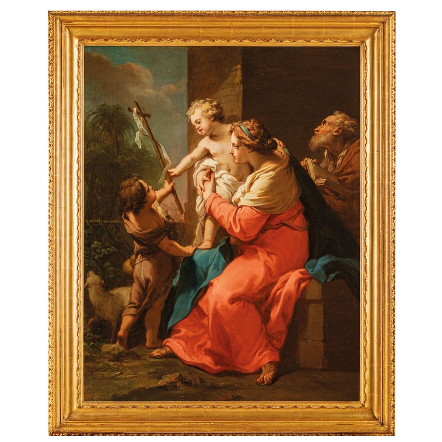 GAETANO GANDOLFI: (San Matteo della Decima, 1734 - Bologna, 1802) Riposo nella fuga in Egitto Olio su tela, cm 88,8X69,4 Provenienza: Bologna, collezione Ceschi? Collezione privata New York, Christie's, 15 aprile 2008,
