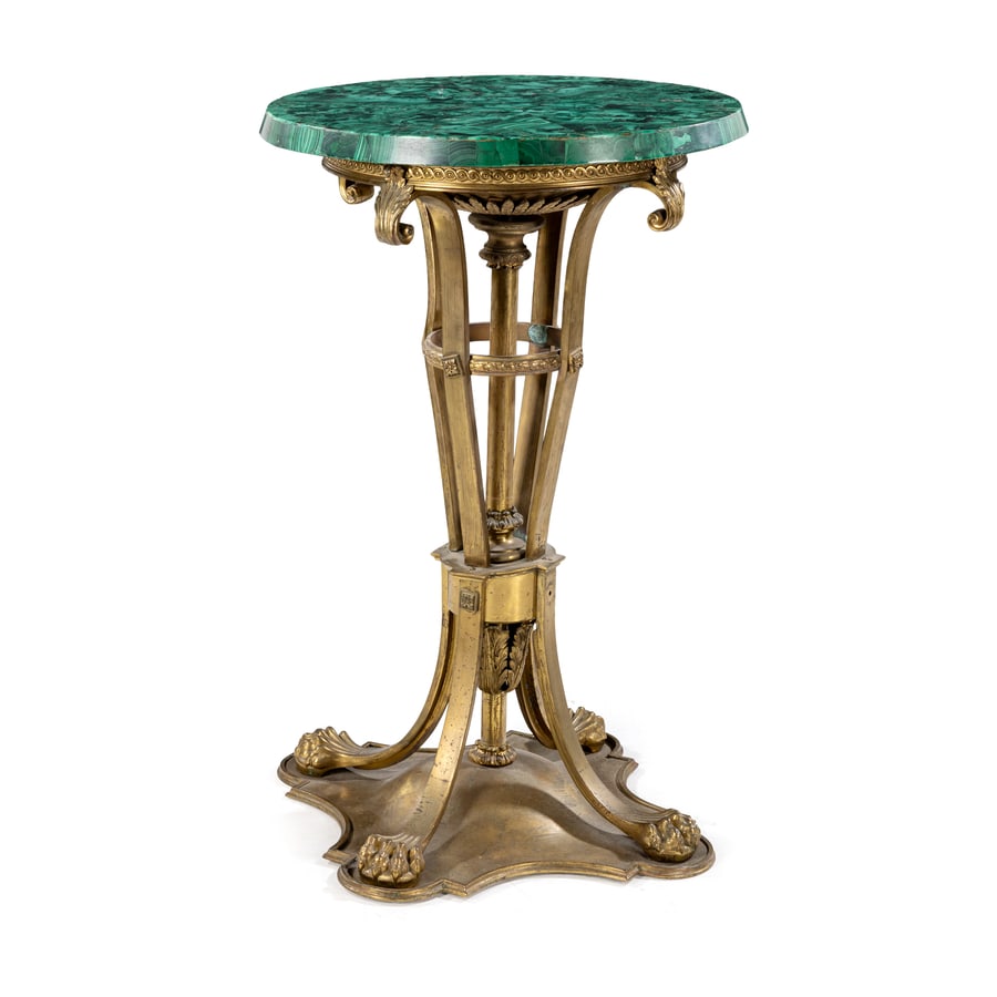 GUERIDON IN BRONZO DORATO, FINE DEL XIX SECOLO (1 of 3)