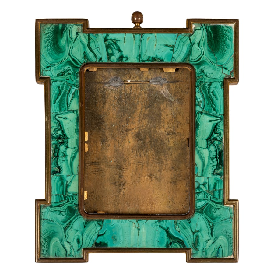 COPPIA DI CORNICI IN BRONZO DORATO E MALACHITE, XIX-XX (1 of 2)