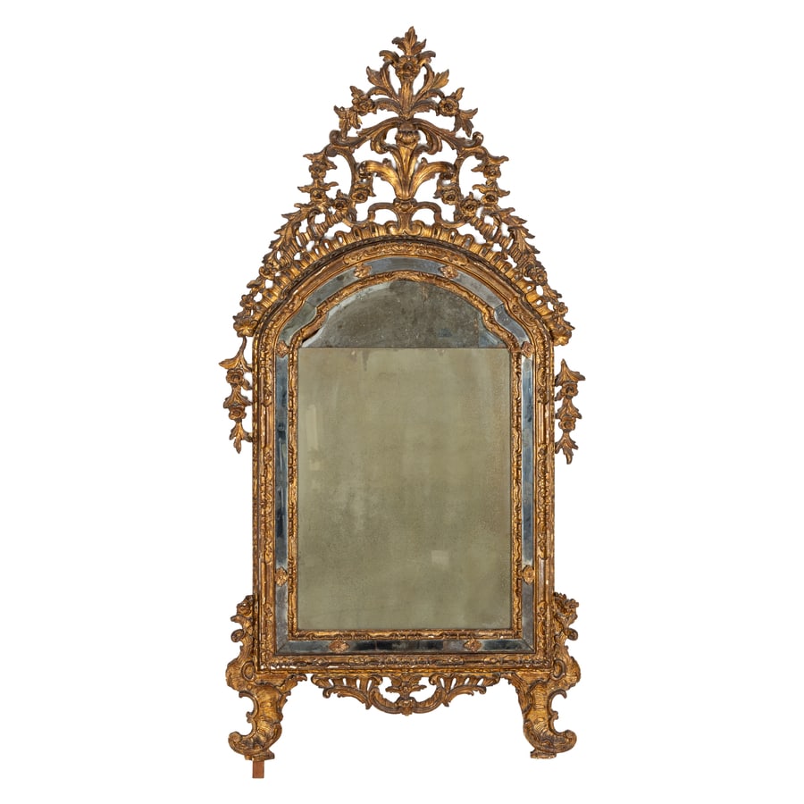 SPECCHIERA IN LEGNO INTAGLIATO E DORATO,PIEMONTE, FINE (1 of 2)