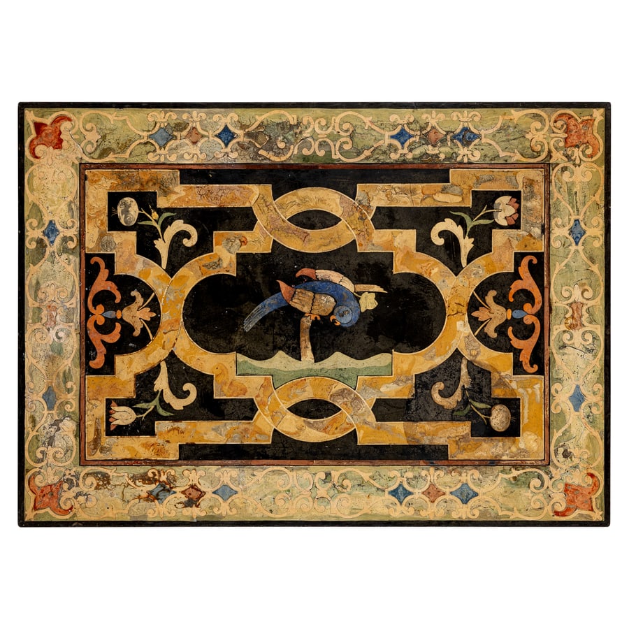 PIANO DI TAVOLO IN SCAGLIOLA POLICROMA, XIX SECOLO (1 of 2)