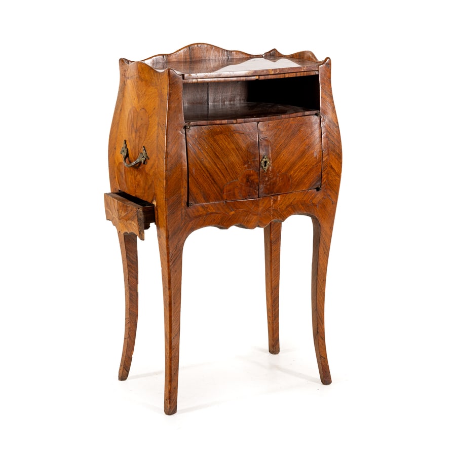 COMODINO IMPIALLACCIATO IN LEGNO VIOLETTO, GENOVA, (1 of 2)