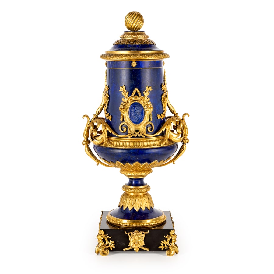 VASO IN BRONZO E LAPISLAZZULO, PROBABILMENTE RUSSIA, (1 of 4)