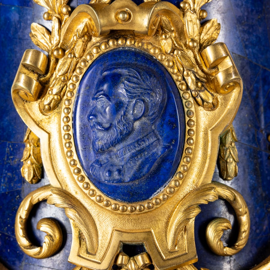 VASO IN BRONZO E LAPISLAZZULO, PROBABILMENTE RUSSIA, - 2