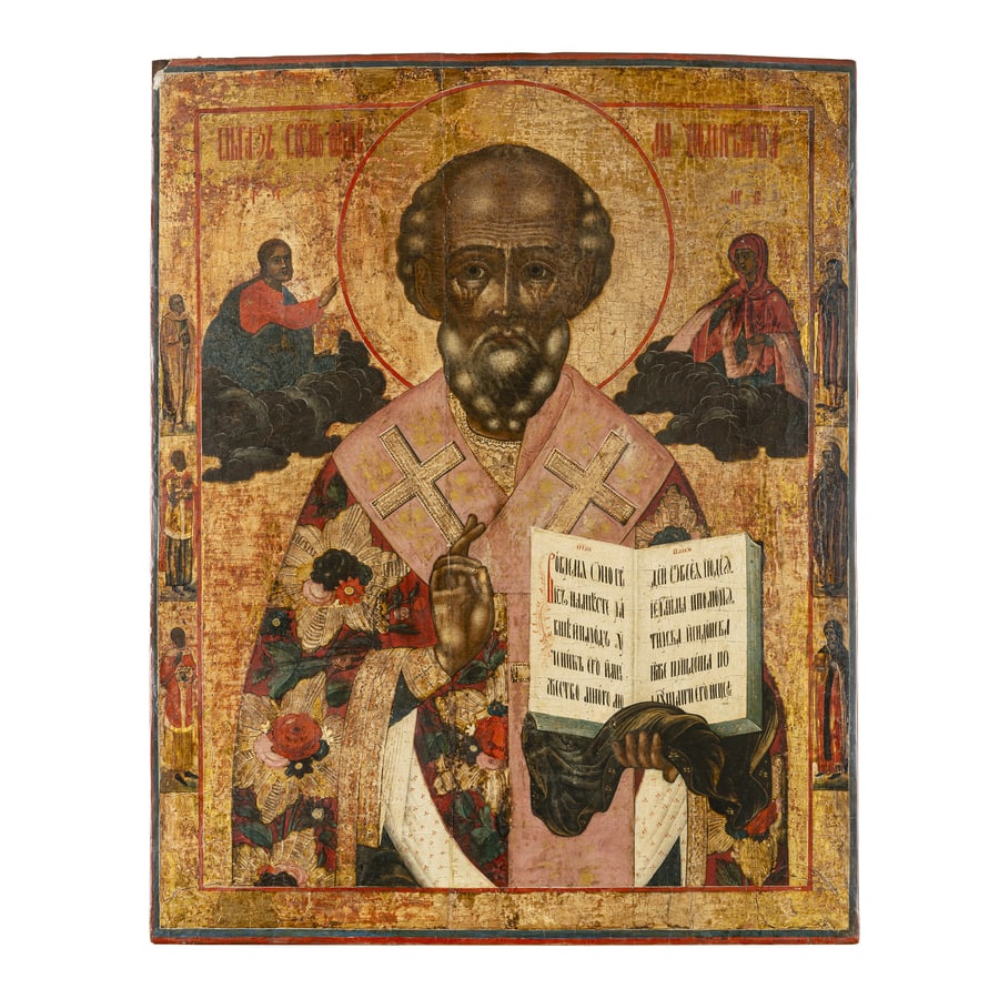ICONA RUSSA RAFFIGURANTE SAN NICOLA, XIX SECOLO (1 of 1)