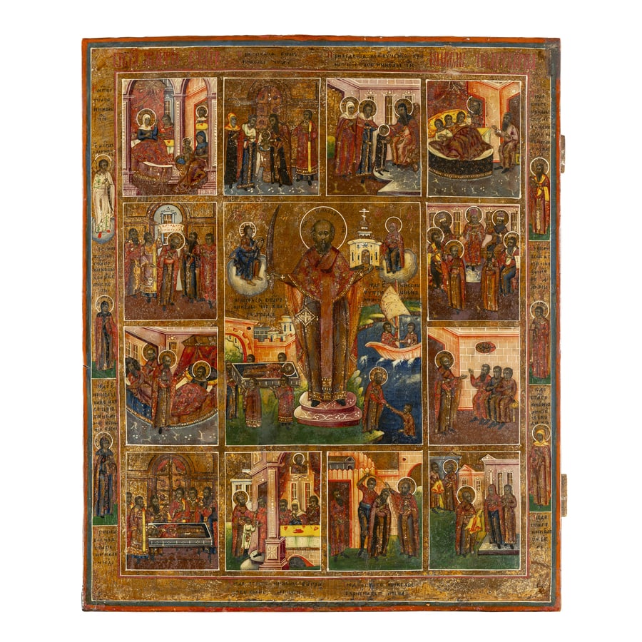 ICONA RUSSA RAFFIGURANTE SAN NICOLA DI MOZHAISK CON (1 of 1)