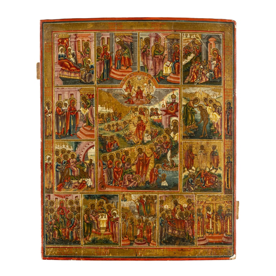 ICONA RUSSA RAFFIGURANTE LE FESTE, XIX SECOLO (1 of 1)