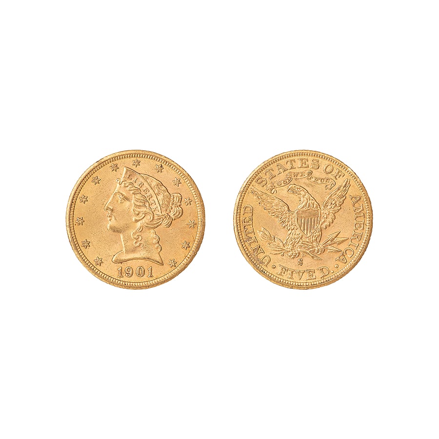 ZECCHE ESTERE. STATI UNITI D'AMERICA. 5 DOLLARI ORO (1 of 1)