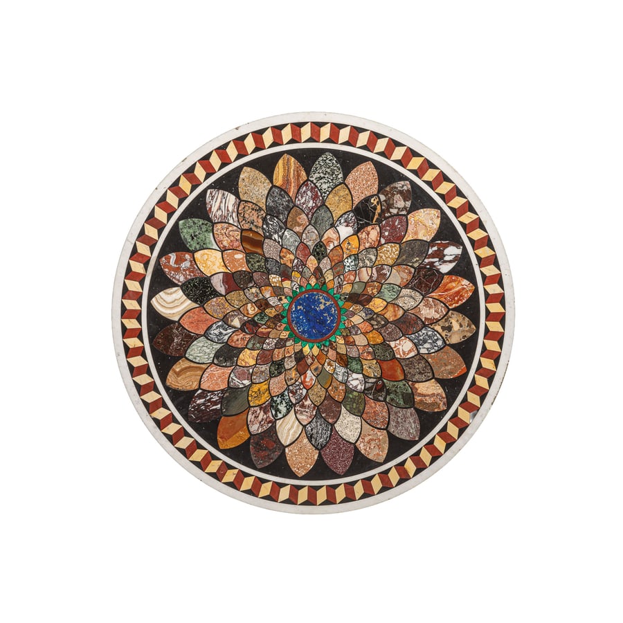 PIANO IN MARMI E PIETRE DURE POLICROME, XIX SECOLO (1 of 5)