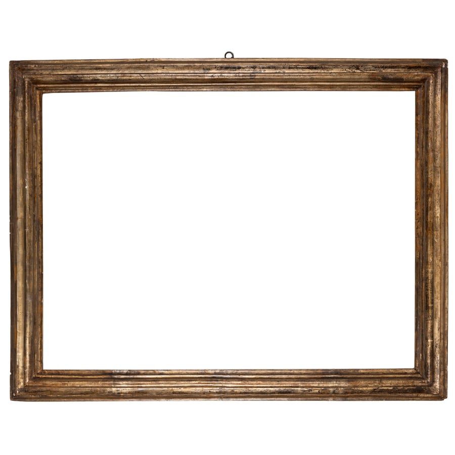 CORNICE IN LEGNO DORATO A MECCA, XVIII SECOLO: modanata a più ordini; difetti, rotture e mancanze agli angoli, bruniture nella mecca, restauri Cm 90X115 Luce, cm 72X96,5 Battuta, cm 74X99 A GILT-WOOD AND MECCA FRAME, 18TH CENTURY; DEFECTS, DA